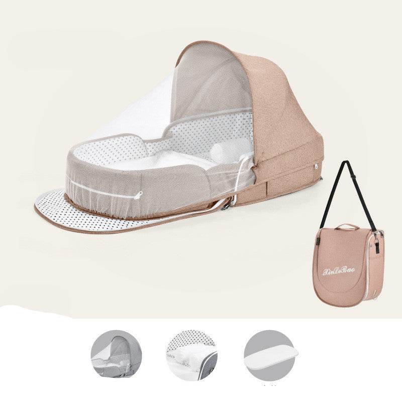 Baby Crib Multifunctional Folding Newborn Nest Toddler Bed Portable Sun Protection Mosquito Net Infant Camping Bed Travel Cot - Mubimart