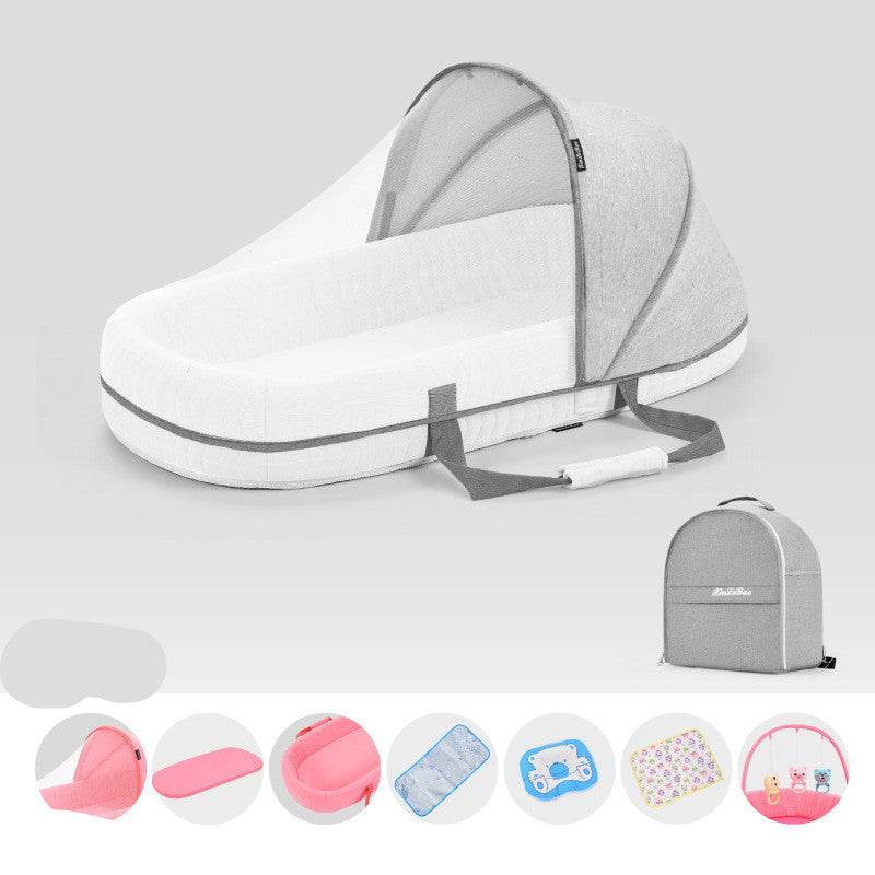 Baby Crib Multifunctional Folding Newborn Nest Toddler Bed Portable Sun Protection Mosquito Net Infant Camping Bed Travel Cot - Mubimart