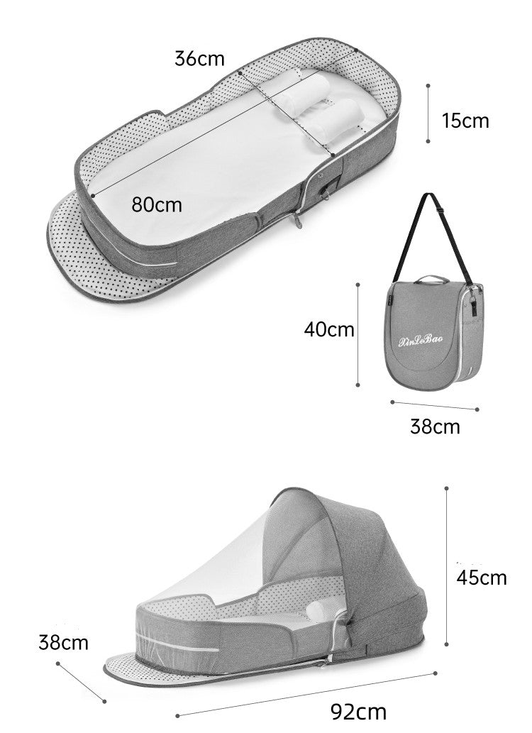 Baby Crib Portable Removable Bed In Bed Multifunctional Foldable Babies' Bed Newborn Bb Small Bed With Mosquito Net - Mubimart -  