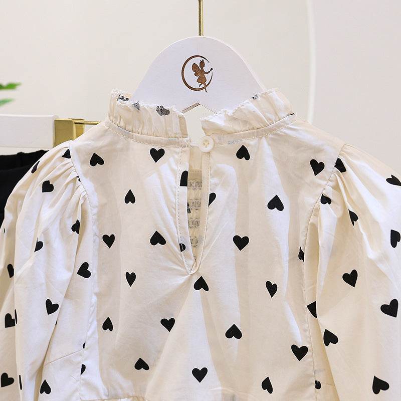 Baby Girl Baby Doll Shirt Top Flared Pants Two-piece Set - Mubimart