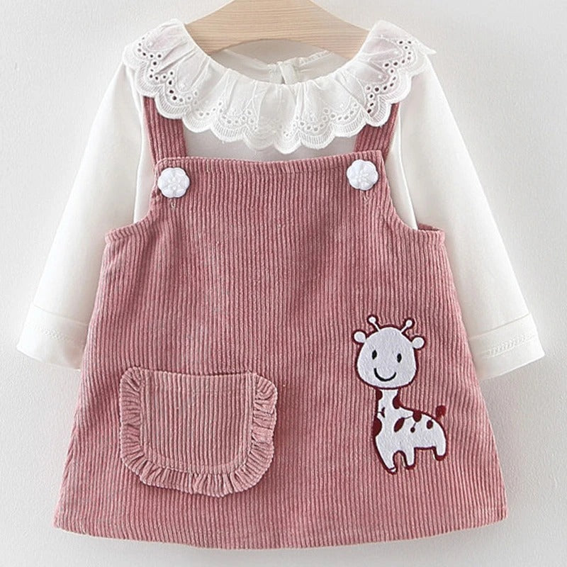 Baby Girl Beautiful Dress - 2 Pieces Set - Mubimart - Baby Cloth 