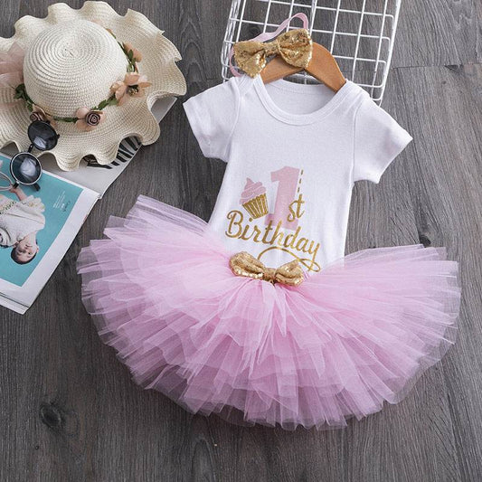 Baby Girl Birthday Dress Baby Girl Romper Princess Dress - Mubimart