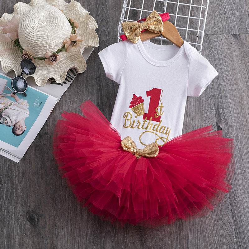 Baby Girl Birthday Dress Baby Girl Romper Princess Dress - Mubimart