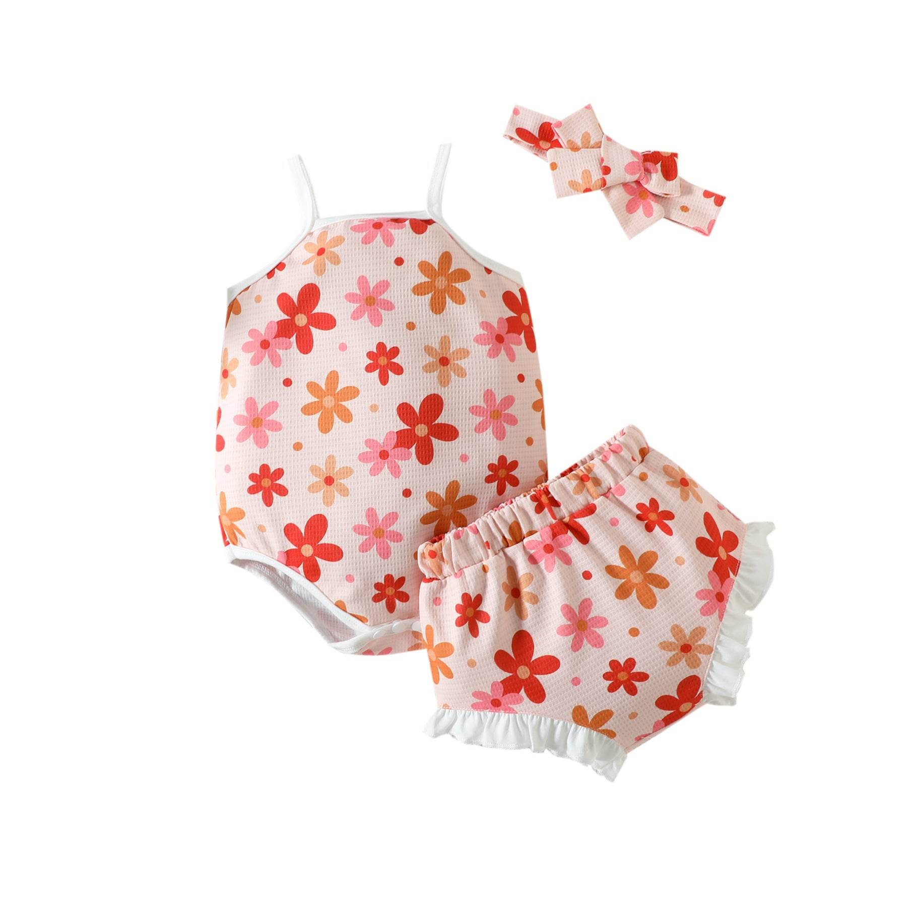 Baby Girl Clothing Flower Overall Dress Set - Mubimart