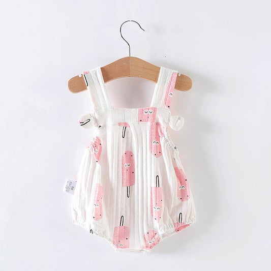 Baby Girl One-piece Dress Newborn Baby Triangle Romper - Mubimart