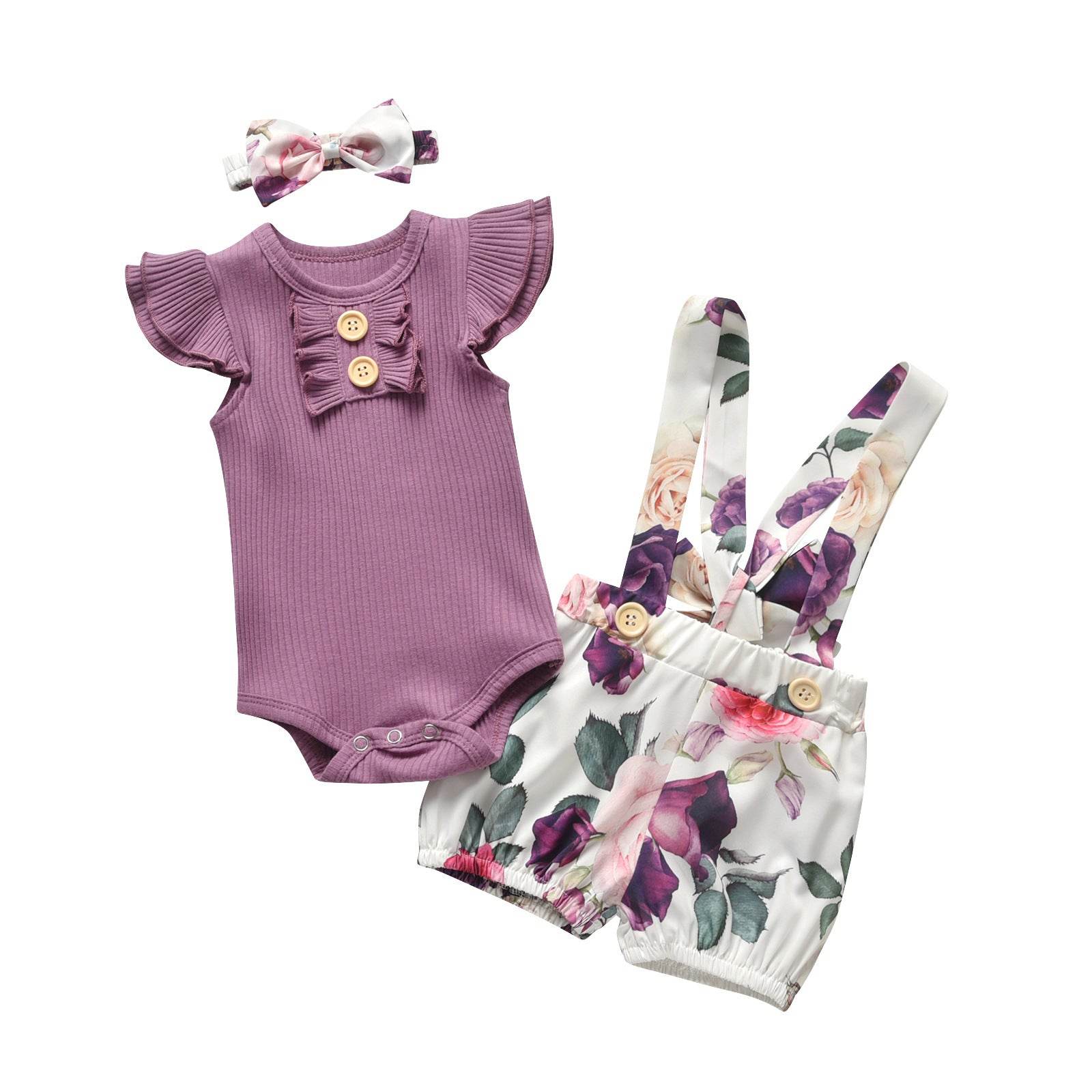 Baby Girl Pit Strip Tights Backless Shorts Set - Mubimart