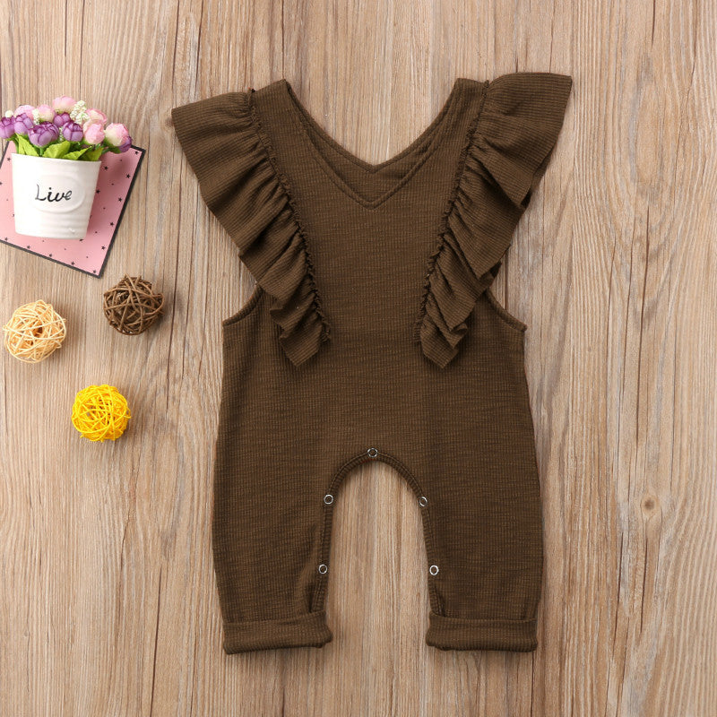 Mubimart Baby Girl Ruffle Knitted Ruffles Romper Jumpsuit Kid Overalls Long Pants Outfit Mubimart baby girl knitted romper baby girl long pants jumpsuit baby girl ruffle romper baby overalls long pants casual baby romper comfortable baby fashion durable baby overalls fashionable baby clothes high-quality baby clothing knitted baby jumpsuit Mubimart baby wear ruffle jumpsuit for babies special occasion baby outfit stylish baby outfit