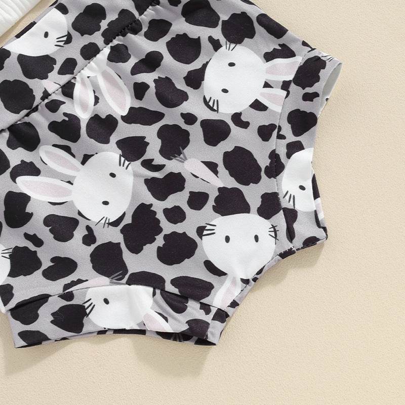 Baby Girl Sunken Stripe Spaghetti Straps Sleeveless Romper Shorts Hair Band Three-piece Set - Mubimart