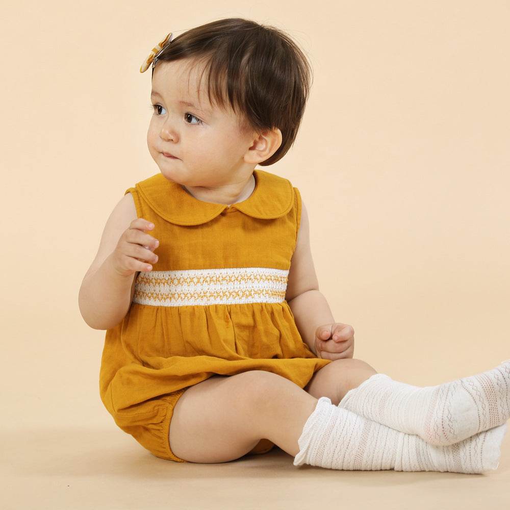 Baby Girl's One-piece Romper Cotton And Linen Sister And Brother Outfit - Mubimart