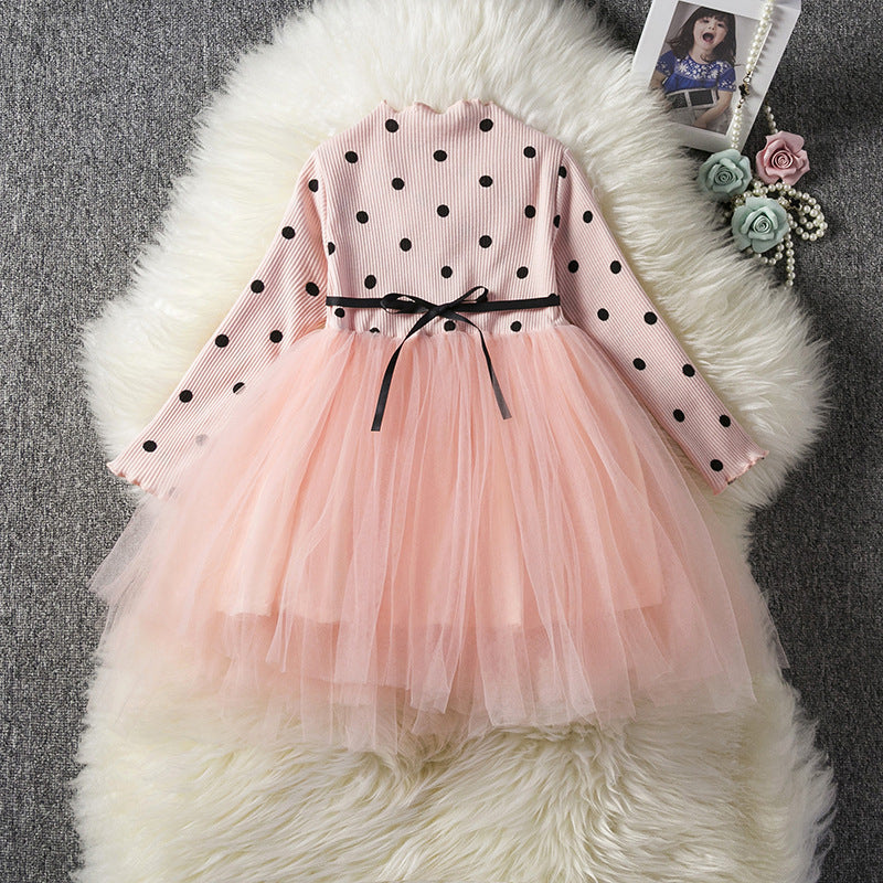 Baby Girls Spring Winter Long Sleeve Tutu Lace Dresses Infantil Newborn 1st Birthday Party Clothes Christening Gown Casual Wear - Mubimart - Girl Dress 