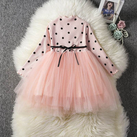 Baby Girls Spring Winter Long Sleeve Tutu Lace Dresses Infantil Newborn 1st Birthday Party Clothes Christening Gown Casual Wear - Mubimart