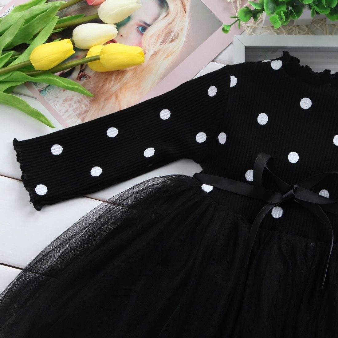 Baby Girls Spring Winter Long Sleeve Tutu Lace Dresses Infantil Newborn 1st Birthday Party Clothes Christening Gown Casual Wear - Mubimart