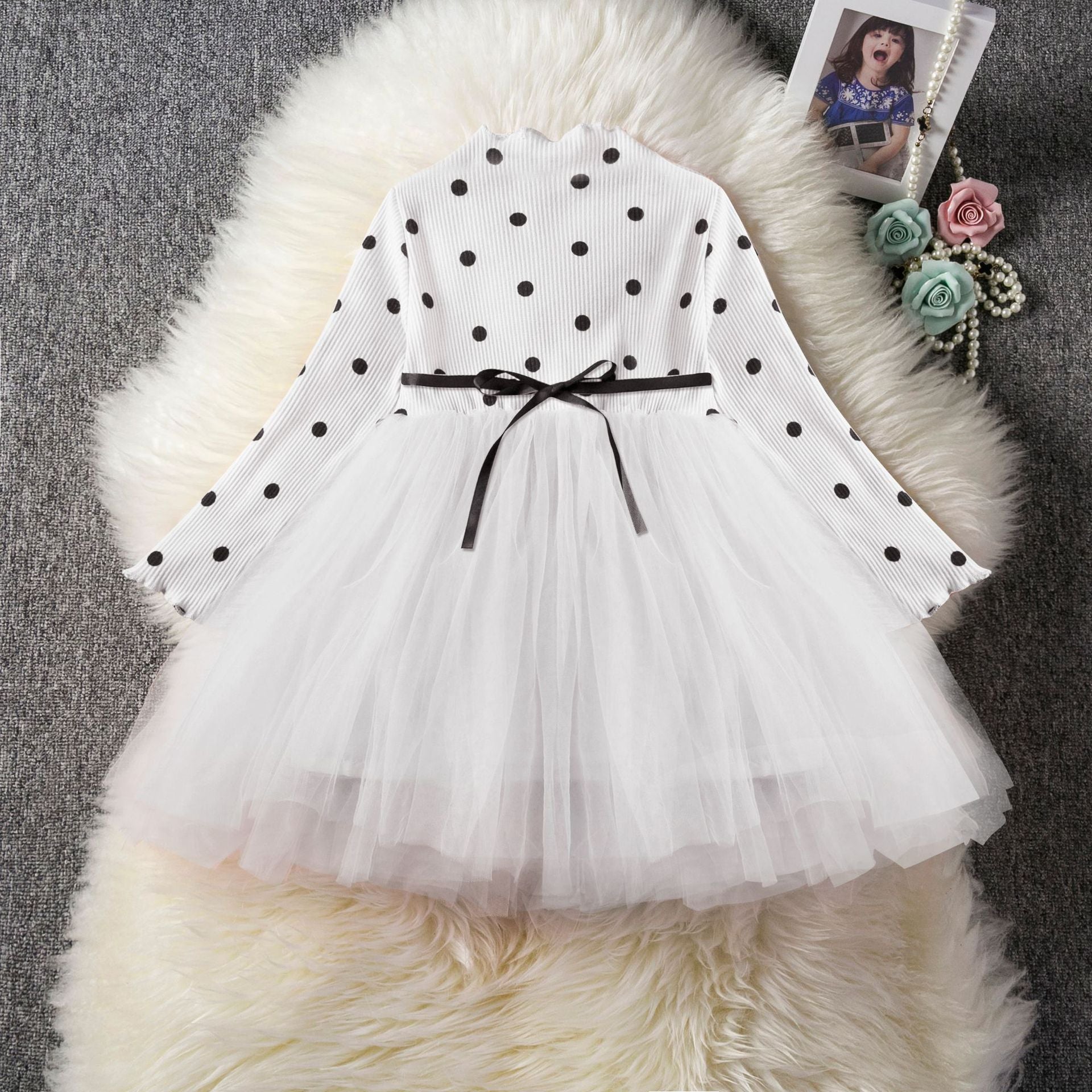 Baby Girls Spring Winter Long Sleeve Tutu Lace Dresses Infantil Newborn 1st Birthday Party Clothes Christening Gown Casual Wear - Mubimart -  