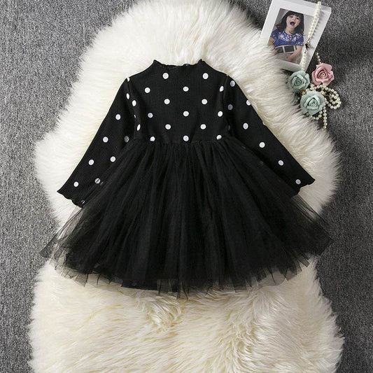 Baby Girls Spring Winter Long Sleeve Tutu Lace Dresses Infantil Newborn 1st Birthday Party Clothes Christening Gown Casual Wear - Mubimart