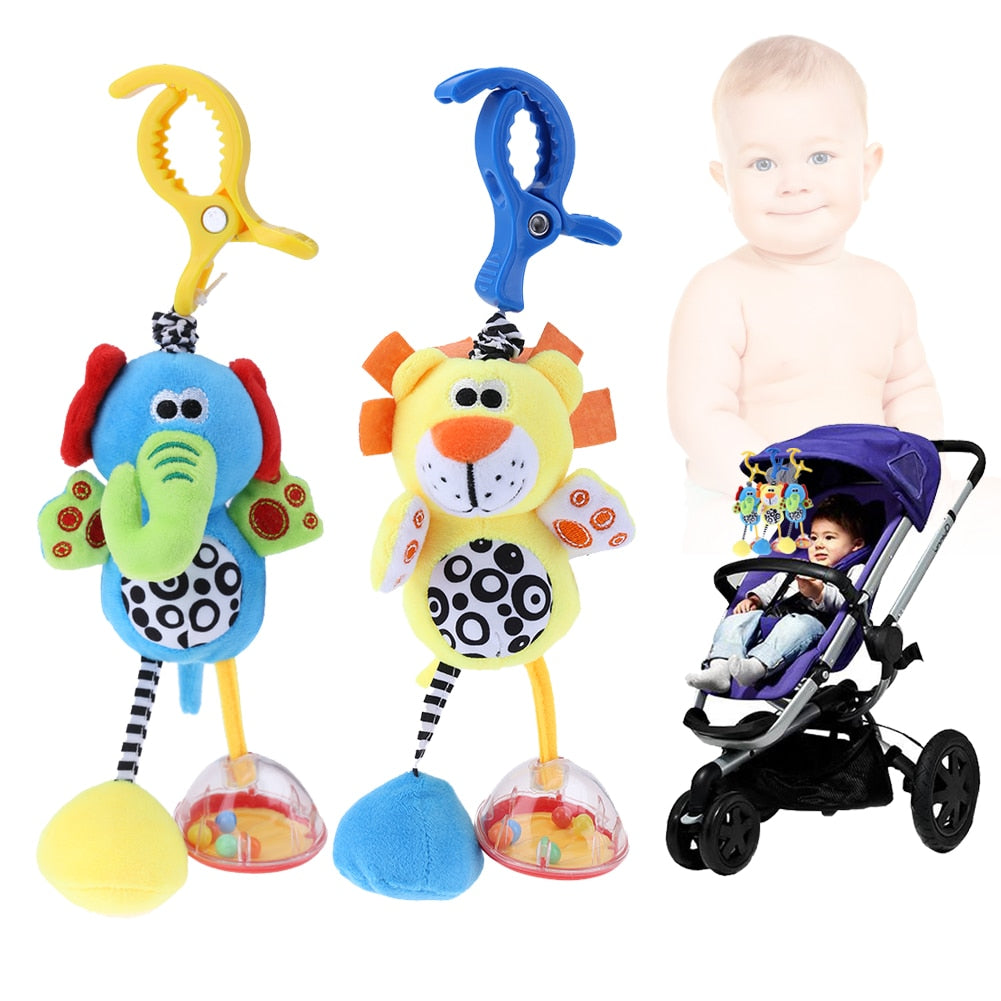 Baby Kids Rattles Toys Cotton Stroller Pram Crib Hanging Soft Plush Toys Animal Clip Baby Crib Bed Hanging Bells Toys For Babies - Mubimart - Baby toys 