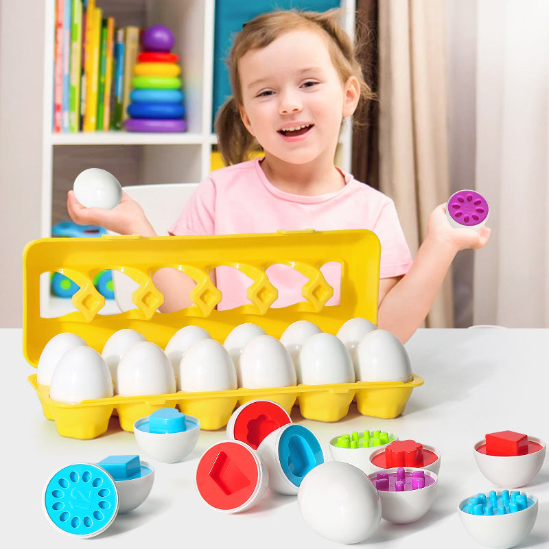 Baby Learning Educational Toy Smart Egg Toy Games Shape Matching Sorters Toys Montessori Eggs Toys For Kids Children - Mubimart - Learning Toys 