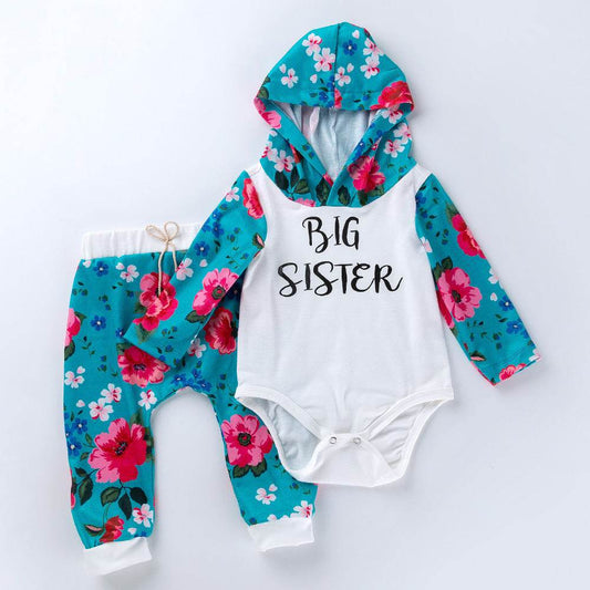 Baby Long Sleeve Printed Romper 0-2 Years Old Baby Harem Pants Two Piece Set - Mubimart