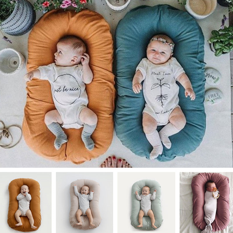 Baby Nest Bed Crib Newborn Baby Nest Cot Cribs Infant Portable Cotton Crib Travel Cradle Cushion - Mubimart - Baby Bed 