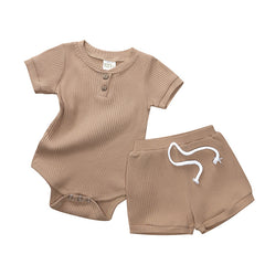 Baby One-Piece Pyjama Shorts Set - Mubimart -  