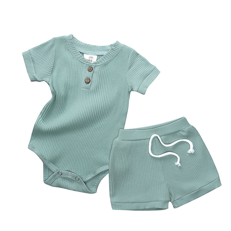 Baby One-Piece Pyjama Shorts Set - Mubimart -  