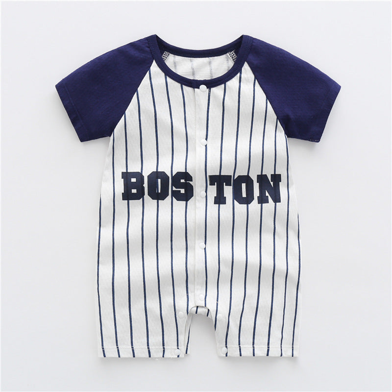 Baby One-piece Clothes Summer Thin Boy Baby Romper Pure Cotton - Mubimart -  