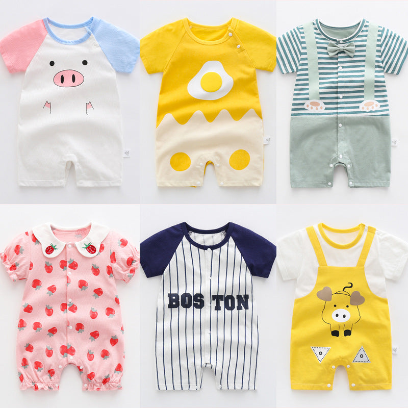 Baby One-piece Clothes Summer Thin Boy Baby Romper Pure Cotton - Mubimart - Baby Cloth 