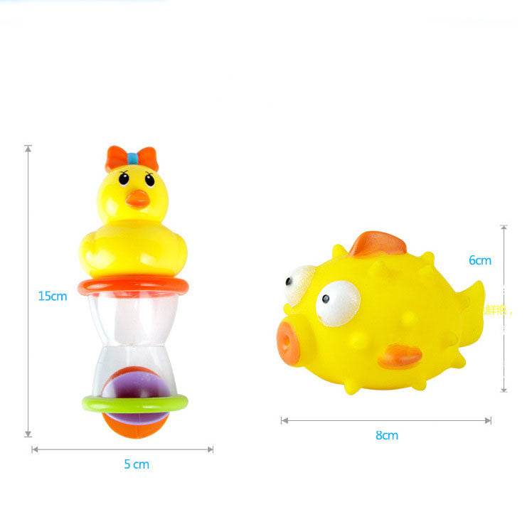 Baby Playing In The Water With A Duck Toy - Mubimart