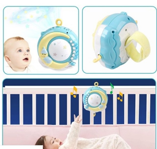 Baby Rattles Crib Mobiles Toy Holder Rotating Mobile Bed Bell Musical Box Projection Newborn Infant Baby Boy Toys - Mubimart -  