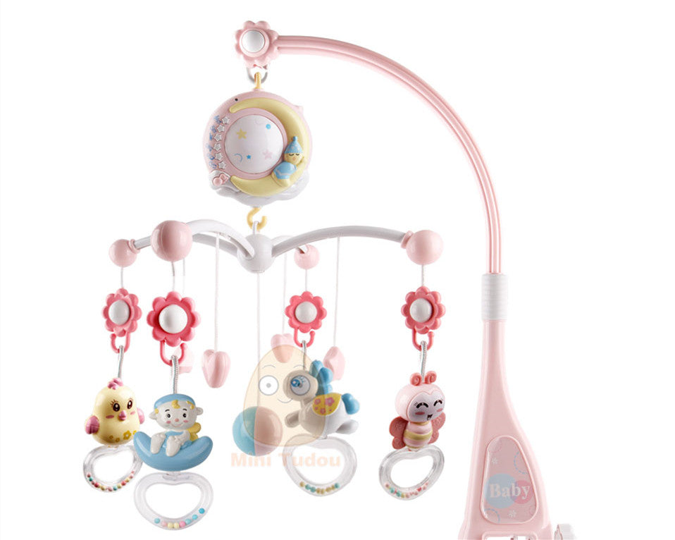 Baby Rattles Crib Mobiles Toy Holder Rotating Mobile Bed Bell Musical Box Projection Newborn Infant Baby Boy Toys - Mubimart -  