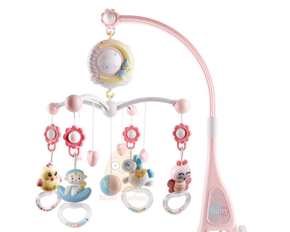 Baby Rattles Crib Mobiles Toy Holder Rotating Mobile Bed Bell Musical Box Projection Newborn Infant Baby Boy Toys - Mubimart
