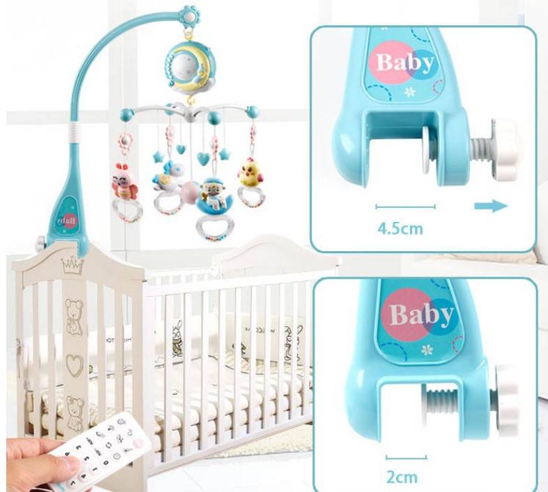 Baby Rattles Crib Mobiles Toy Holder Rotating Mobile Bed Bell Musical Box Projection Newborn Infant Baby Boy Toys - Mubimart