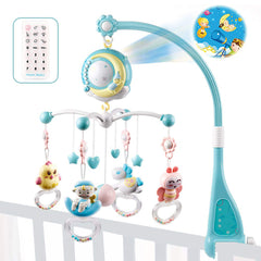 Baby Rattles Crib Mobiles Toy Holder Rotating Mobile Bed Bell Musical Box Projection Newborn Infant Baby Boy Toys - Mubimart - Baby toys 