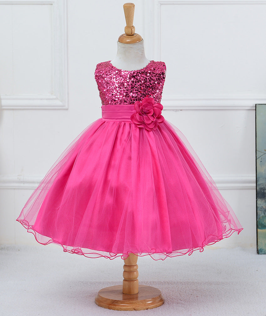 Baby Sequin Dress Flower Girl Wedding Princess Dress - Mubimart -  