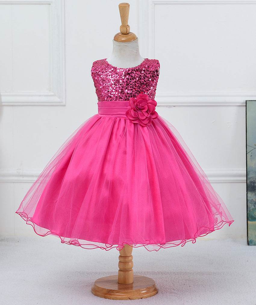 Baby Sequin Dress Flower Girl Wedding Princess Dress - Mubimart