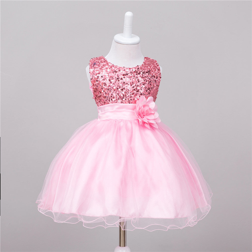 Baby Sequin Dress Flower Girl Wedding Princess Dress - Mubimart -  