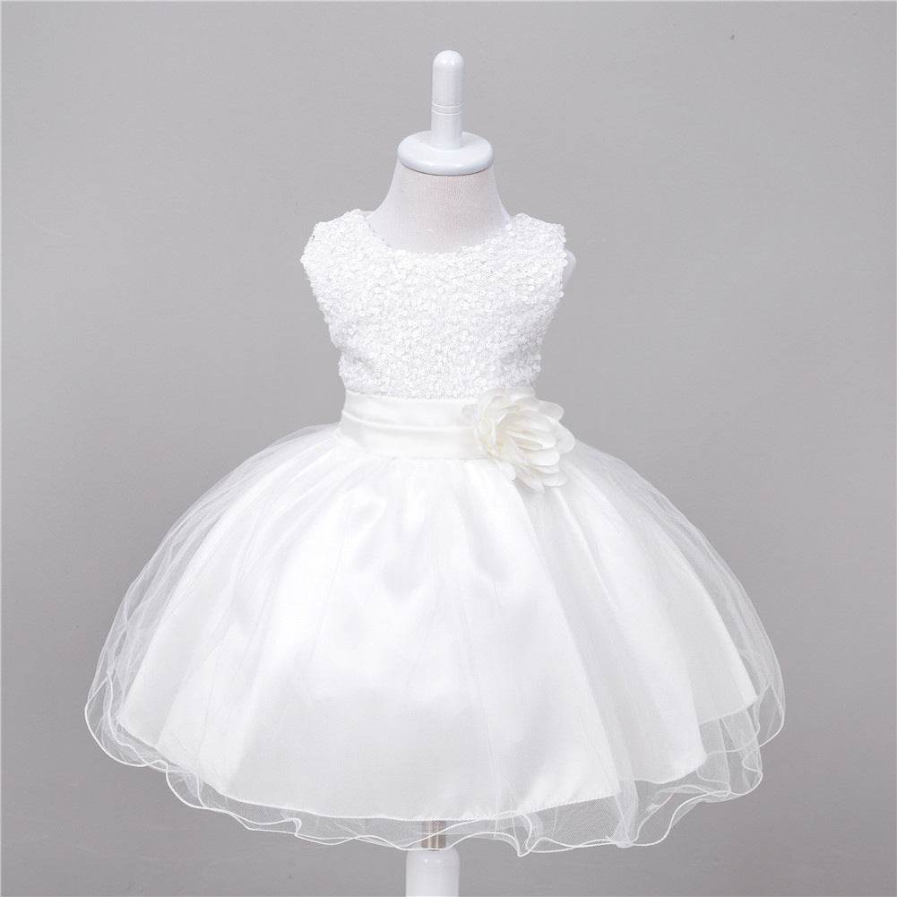 Baby Sequin Dress Flower Girl Wedding Princess Dress - Mubimart