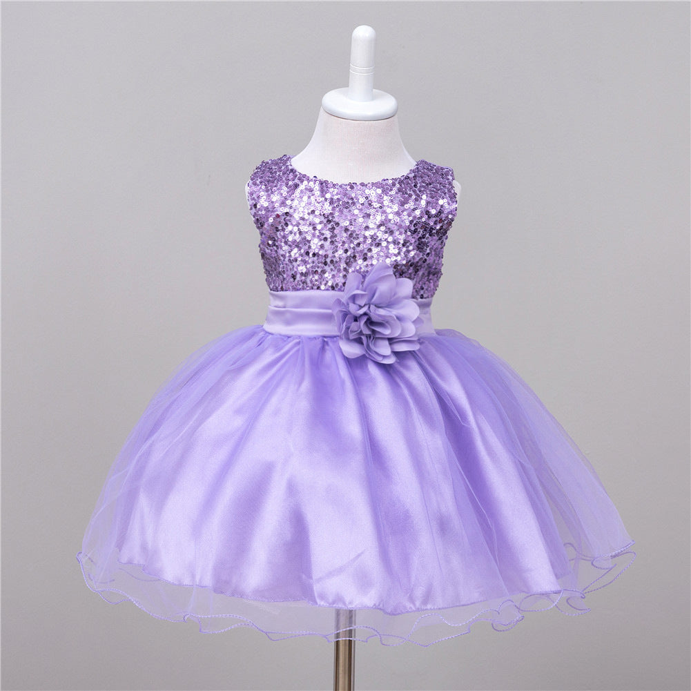 Baby Sequin Dress Flower Girl Wedding Princess Dress - Mubimart -  