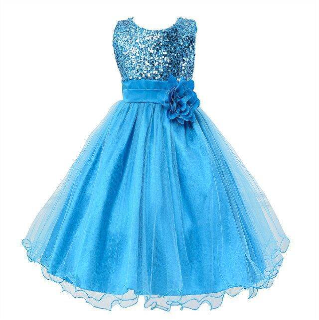 Baby Sequin Dress Flower Girl Wedding Princess Dress - Mubimart