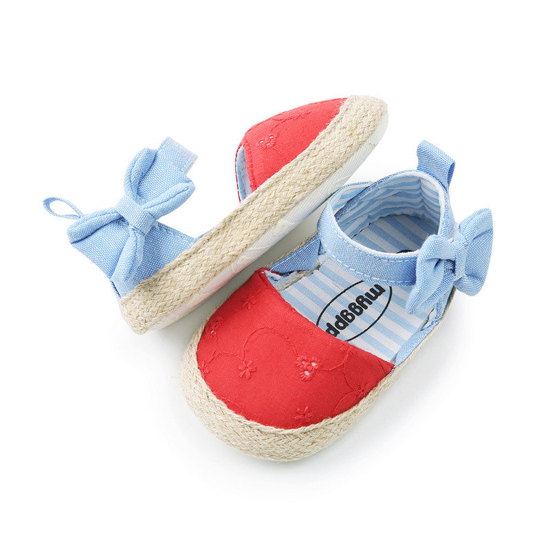 Baby Shoes Bowknot Breathable Baby Shoes Velcro - Mubimart -  