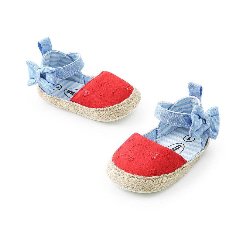 Baby Shoes Bowknot Breathable Baby Shoes Velcro - Mubimart