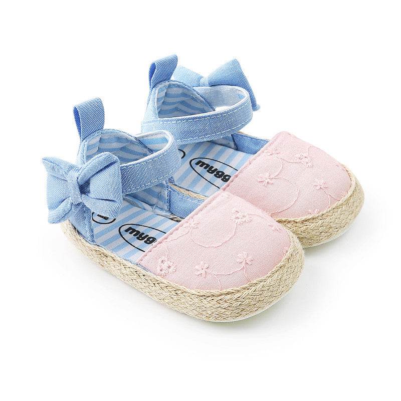 Baby Shoes Bowknot Breathable Baby Shoes Velcro - Mubimart