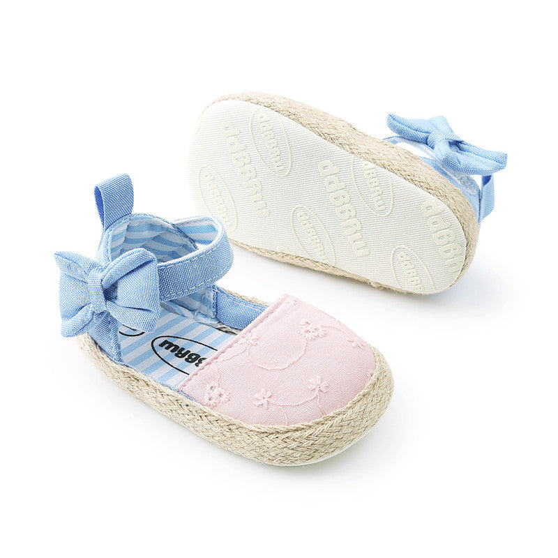 Baby Shoes Bowknot Breathable Baby Shoes Velcro - Mubimart -  