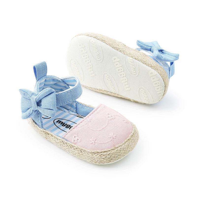 Baby Shoes Bowknot Breathable Baby Shoes Velcro - Mubimart