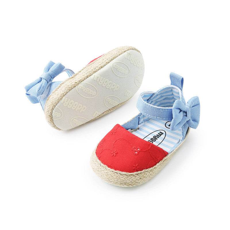 Baby Shoes Bowknot Breathable Baby Shoes Velcro - Mubimart