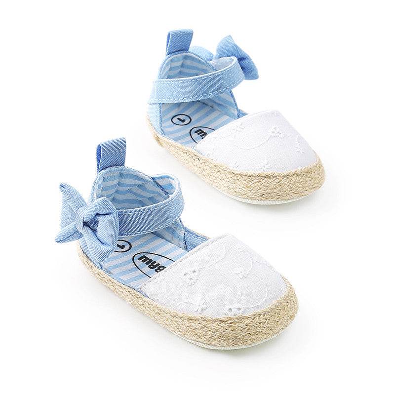 Baby Shoes Bowknot Breathable Baby Shoes Velcro - Mubimart