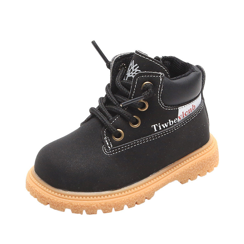 Baby Shoes Toddler Fall Boy Martin Boots Girls Single Leather - Mubimart -  