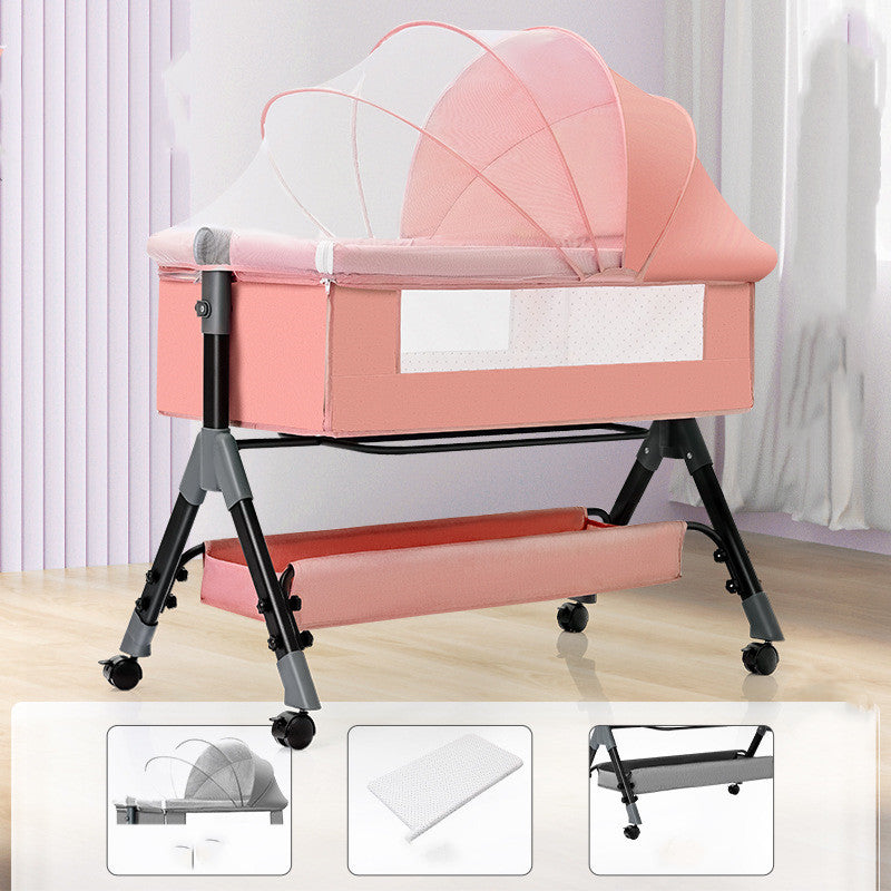 Baby Splicing Portable Multifunctional Mobile Folding Cradle Bed - Mubimart -  