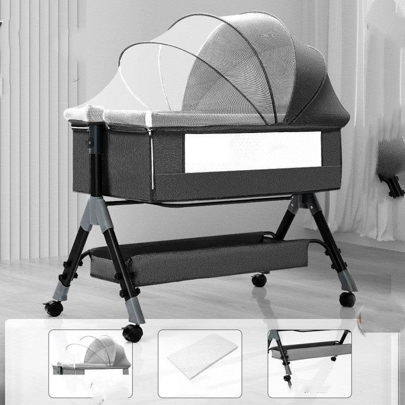 Baby Splicing Portable Multifunctional Mobile Folding Cradle Bed - Mubimart