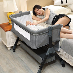 Baby Splicing Portable Multifunctional Mobile Folding Cradle Bed - Mubimart - Bassinets & Cradles 