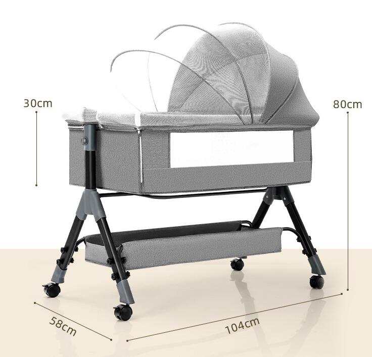 Baby Splicing Portable Multifunctional Mobile Folding Cradle Bed - Mubimart -  